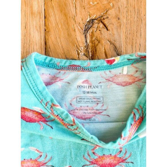 Posh Peanut Short Sleeve Crab and Beach Ball Tee Size 12-18M - Picture 2 of 3